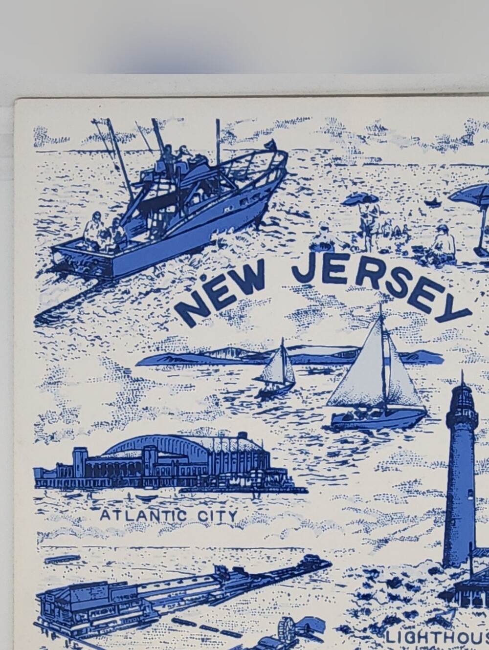 Vntg NJ Souvenir Ceramic Tile